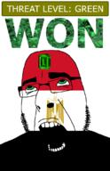 ahegao animal bird country eagle egypt emerald flag flag:egypt gem glasses green green_eyes hair looking_up open_mouth schlog_color_event soyjak soyjak_blog stubble teeth text threat_level_green variant:cobson won // 721x1115 // 155.9KB