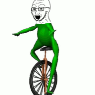 animated arm dat_boi frog full_body glasses hand leg monocycle open_mouth soyjak stubble unicycle variant:soyak // 1300x1420 // 3.2MB