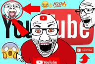 3soyjaks arm arrow clickbait emoticon glasses mustache orange_eyes soyjak stubble subscribe variant:bernd variant:el_perro_rabioso variant:esam youtube // 907x616 // 517.2KB