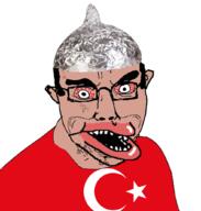amerimutt bloodshot_eyes clothes ear eyebrows flag:turkiye glasses lips merge open_mouth schizophrenia seething soyjak stubble subvariant:chudjak_front teeth tin_foil turk turkiye variant:chudjak variant:feraljak vein white_pupils // 981x1032 // 159.3KB