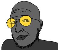 closed_mouth ear ftm glasses grey_skin smile soot soot_colors soyjak soyjak_party stubble sunglasses tranny variant:raffer // 1585x1369 // 232.6KB