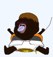 ahegao anti_soybooru arm blush brown_hair clothes cuck dan diaper fat foot full_body hand leg open_mouth piss poop rucuck shitskin soybooru soyjak subvariant:pissbaby tongue variant:meximutt yellow_teeth // 1200x1300 // 301.6KB