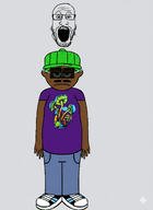 full_body glasses looking_at_you open_mouth teeth variant:markiplier_soyjak // 864x1184 // 1.0MB