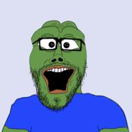 frog glasses open_mouth pepe soyjak stubble variant:unknown // 600x600 // 136.6KB