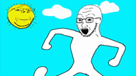 animated beard glasses happy music subvariant:chudjak_front subvariant:neutralplier subvariant:wholesome_soyjak sun toonstruck variant:chudjak variant:gapejak variant:impish_soyak_ears variant:markiplier_soyjak variant:soyak video walking white_skin // 1918x1080, 18.5s // 20.1MB