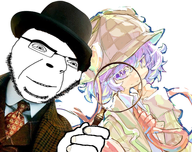 anime clothes detective glasses hat komeiji_satori magnifying_glass stubble touhou variant:cobson video_game // 513x406 // 315.0KB