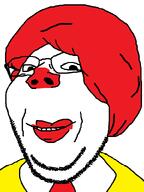 afro brc bvll clown glasses mcdonalds red_hair ronald_mcdonald subvariant:wholesome_soyjak variant:gapejak // 600x800 // 17.8KB