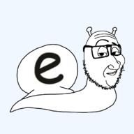 animal antenna closed_mouth comic_sans e eyebrows full_body glasses letter mollusk raised_eyebrow shell smile smug snail soyjak stubble variant:smugjak // 800x800 // 87.3KB