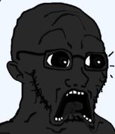 beard black_skin glasses meta:tagme nigger screaming soyjak subvariant:doctos transparent transparent_background variant:soyak // 331x385 // 42.4KB