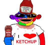 colorful deformed ear holding_object ketchup oh_my_god_she_is_so_attractive shirt_with_words variant:brandon // 1017x935 // 282.8KB