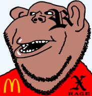 ace_of_spades amerimutt bbc black_sclera brown_skin clothes dean ear facial_mark fat lips mcdonalds mutt mutt_lips open_mouth rage_(namefag) red_shirt soyjak spade stubble subvariant:impish_amerimutt teeth template transparent_background united_states variant:impish_soyak_ears // 598x628 // 51.8KB