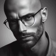 bald gigachad glasses greyscale ias irl is_a_soyjak jawline looking_at_you meta:ai_generated stubble variant:soyak // 1024x1024 // 767.6KB