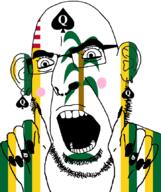 bbc county ear facial_mark flag flag:grand_kru_county flag:liberia forehead_mark glasses grand_kru_county hair hand liberia liberian nose_piercing nose_ring open_mouth painted_nails queen_of_spades soyjak stubble subvariant:slutson subvariant:spadeson tattoo variant:cobson // 723x861 // 88.8KB