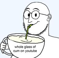 cum cup drinking drinking_straw ear glasses holding_mug holding_object hotdiggedydemon looking_at_you mug round_glasses soyjak straw stubble transparent_background variant:weirdpenis // 1385x1359 // 48.2KB