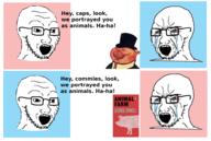 animal_farm authleft authright communism crying fascism george_orwell political_compass porky tankies // 1940x1300 // 849.4KB