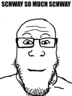 closed_mouth glasses schway smile soyjak stubble text variant:markiplier_soyjak // 500x666 // 113.5KB