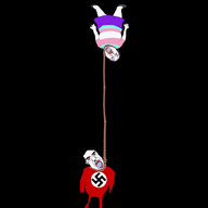 2soyjaks animated crying dead dress duality flag full_body hair open_mouth rope spinning subvariant:chudjak_front suicide swastika tongue tranny variant:bernd variant:chudjak // 593x597 // 1.5MB