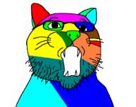 animal cat colorful ear glasses open_mouth soyjak stubble variant:nocat whisker // 681x536 // 8.9KB