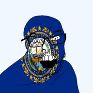 1776 angry flag flag:new_hampshire glasses hair looking_at_you mustache new_hampshire open_mouth ship soyjak state stubble sun teeth text transparent_background united_states variant:feraljak // 1500x1500 // 444.4KB
