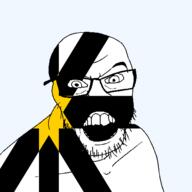 angry british flag flag:sutherland glasses hair looking_at_you mustache open_mouth scotland soyjak stubble sutherland teeth united_kingdom variant:feraljak // 1500x1500 // 70.7KB