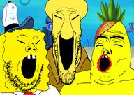 3soyjaks asian cartoon closed_eyes clothes eunice hat necktie open_mouth small_eyes soyjak soyjak_trio spongebob_squarepants spongechink squidward stretched_mouth suit variant:gapejak variant:markiplier_soyjak variant:tony_soprano_soyjak yellow_skin // 823x581 // 214.7KB