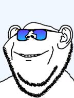 cool glasses gradient smile stubble sunglasses variant:impish_soyak_ears // 598x800 // 52.3KB