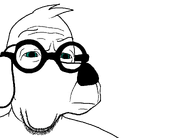 closed_mouth dog eyes_green_quite_the_enchantment facial_hair glasses green_eyes movie mr_peabody nose snout stubble transparent_background variant:slatejak wrinkles // 1250x900 // 40.4KB