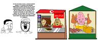 apron arabic beard beer beer_stein building cheese closed_eyes clothes ear eyebrows eyes food frown glasses gritting_teeth hair head kebab knife lettuce lips meat mustache nose refrigerator sauerkraut sausage soda store stubble text tomatoes turkiye upside_down variant:a24_slowburn_soyjak variant:chudjak variant:cobson variant:impish_soyak_ears variant:ishish_soyak_ears // 2100x856 // 333.7KB