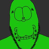 animal cat closed_mouth garfield green_skin grin limefield soyjak stubble variant:cobson // 721x720 // 82.6KB
