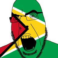 angry country flag flag:guyana glasses guyana open_mouth soyjak stubble variant:cobson // 721x720 // 35.8KB