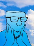 animated background calm closed_eyes closed_mouth cloud explosion ext=gif glasses hand irl_background open_mouth open_skull sky soyjak stubble text truth_nuke variant:trukejak video // 248x338 // 547.3KB