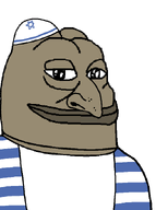 amphibian brown_skin clothes frog hat jewish_nose judaism jude kike kippah nas:pepe nose pepe_the_frog series:yehudyakim star_of_david subnas:groyper tallit