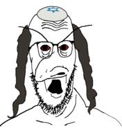 anger_mark angry bloodshot_eyes clothes glasses hair hat jewish_nose judaism kippah large_eyebrows large_nose open_mouth stubble variant:cobbert // 518x565 // 16.6KB