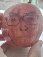 apple beard food frown fruit glasses irl irl_photo leaf looking_at_you nose red_skin series:fruiterz! variant:uncjak white_skin // 1884x2513 // 915.9KB