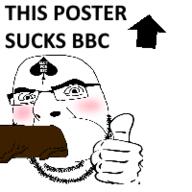 BRIMMIEST_COMMENTS_SECTION☣️☣️☣️_DO_NOT_ENTER☣️☣️☣️ arrow bbc blowjob blush glasses hand meta:pornographic_content negro nsfw penis queen_of_spades soyjak stubble tattoo text thumbs_up variant:cobson // 200x200 // 15.1KB
