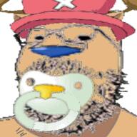 antlers baby babyjak beard blue_nose brown_fur caca clothes deer ear glasses hat low_quality one_piece pacifier small_eyes tony_tony_chopper variant:gapejak // 1280x1280 // 2.1MB