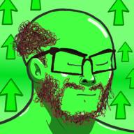 arrow biz_(4chan) calm ear glasses green green_skin hair soyjak stubble variant:nujak // 1000x1000 // 686.6KB