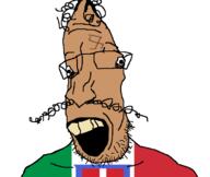 brown_skin flag flag:italy glasses italy mustache nazism nose open_mouth soyjak stubble swastika teeth variant:parrotjak yellow_teeth // 682x576 // 25.7KB