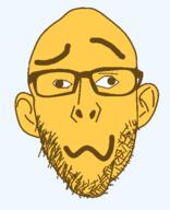 closed_mouth drunk emoticon glasses series:soymoji soyjak stubble variant:nojak woozy yellow yellow_skin // 426x523 // 11.1KB