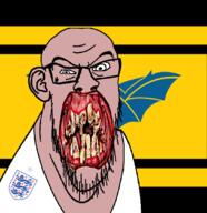 angry animal bat brecknockshire british distorted ear flag flag:brecknockshire flower glasses hair irl lion open_mouth plant rotten_teeth soyjak stubble teeth united_kingdom variant:feraljak wales white_skin yellow_teeth you_were_one_i_ker // 1048x1081 // 307.2KB