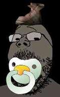 admin baby babyjak boot boot_(user) brown_skin caca cacaborea closed_mouth glasses low_quality low_resolution meta:low_resolution raised_eyebrow shoe smile stubble subvariant:wholesome_soyjak tinted_glasses variant:gapejak // 150x242 // 4.4KB