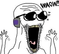 ear glasses hand no_nose open_mouth robot soyjak stubble subvariant:waow twitch variant:soyak // 1024x946 // 346.2KB