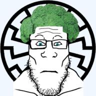 animated blue_eyes broccoli buff closed_mouth food glasses neutral sonnenrand soyjak stubble subvariant:neutralplier variant:markiplier_soyjak vegetable // 700x700 // 6.7MB