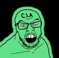 central_intelligence_agency glasses glowie glowing green mustache open_mouth soulless soyjak stubble variant:feraljak // 994x989 // 103.7KB