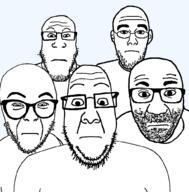 closed_mouth looking_at_you multiple_soyjaks neutral soyjak subvariant:neutralplier template transparent_background variant:abortion_lover variant:el_perro_rabioso variant:markiplier_soyjak variant:ppp variant:shirtjak // 985x1000 // 100.7KB