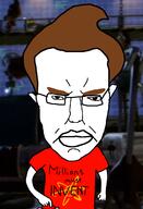 angry arm brown_hair button cartoon closed_mouth clothes ear glasses hair hand jimmy_neutron millions_must_die nickelodeon soyjak subvariant:chudjak_front tshirt variant:chudjak // 1062x1559 // 628.6KB