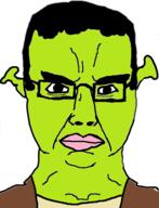 angry chud closed_mouth clothes dreamworks ear glasses green_skin hair ogre ogre_ears shrek subvariant:chudjak_front variant:chudjak // 463x606 // 46.0KB