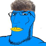 acne bald beak blue_skin broccoli broccoli_hair brown_hair chad genz glasses hair ias jawline muscular_male stubble subvariant:finnishmutt twitter user=quoog variant:gapejak x xitter yellow_beak young zoomer // 459x459 // 56.0KB