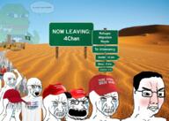 3soyjaks 4chan 8kun angry bloodshot_eyes blush building cactus cap champagne cigarette clothes country crying desert distorted donald_trump flag flag:israel flag:united_states french_text frog glasses hair hat holding_object immagrants irl_background israel kekistan maga migration minectaft open_mouth pepe politics pr0gramm red reddit refugee sign soyjak stubble tshirt united_states variant:chudjak variant:soyak wojak // 1024x731 // 1.0MB