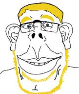 blond blue_eyes closed_mouth glasses smile soyjak trend:aryan variant:obsjak yellow_eyebrows yellow_hair yellow_stubble // 1030x1222 // 71.4KB